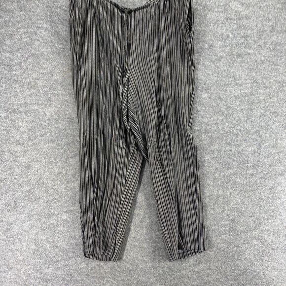 Sag Harbor Pants Women 2X Plus Black Striped High Rise Drawstring Flat Front - Picture 4 of 9